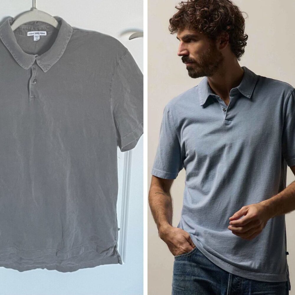 James Perse Standard Gray Cotton Polo Shirt Size 2 - 47970